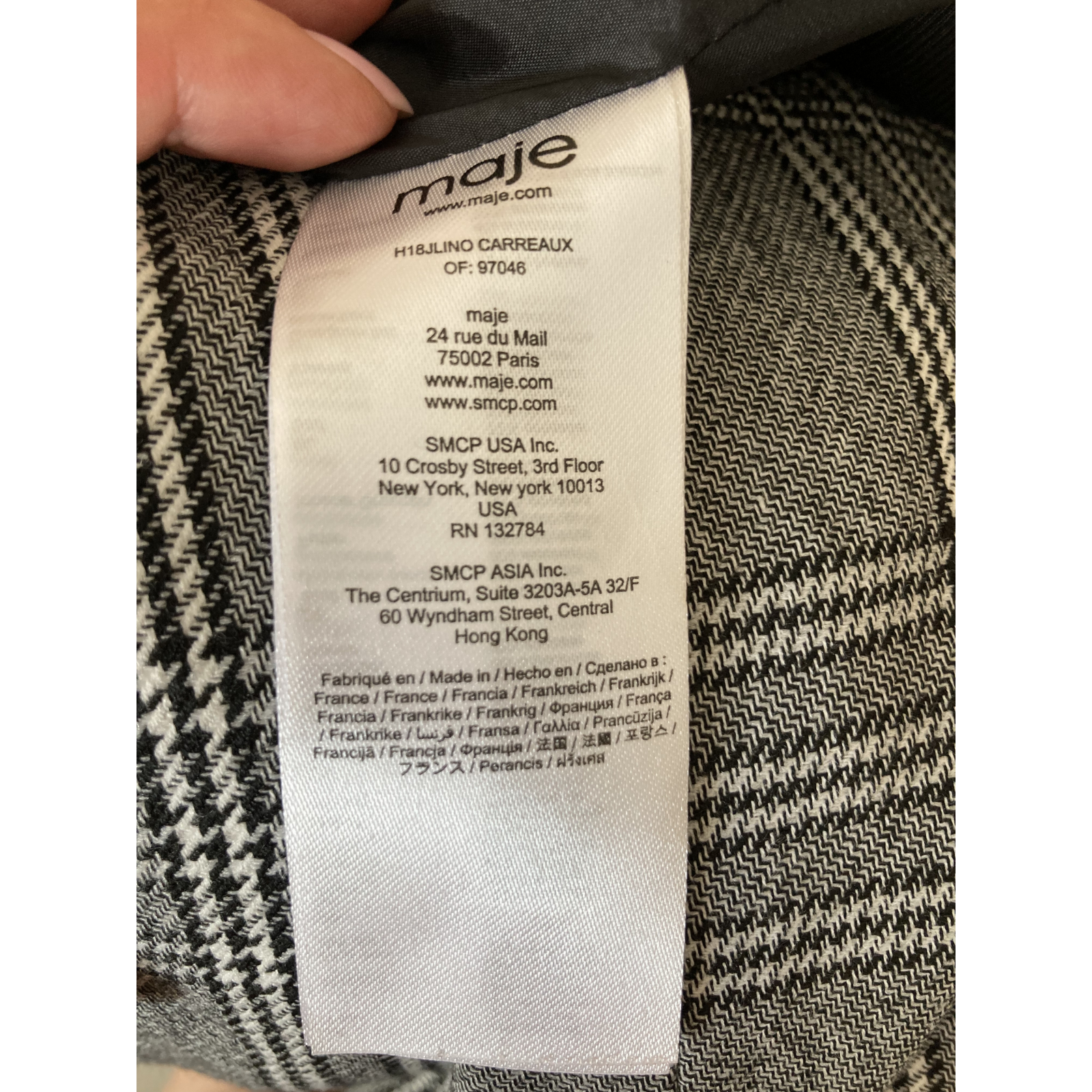 Maje spódnica w kratę z rozcięciami