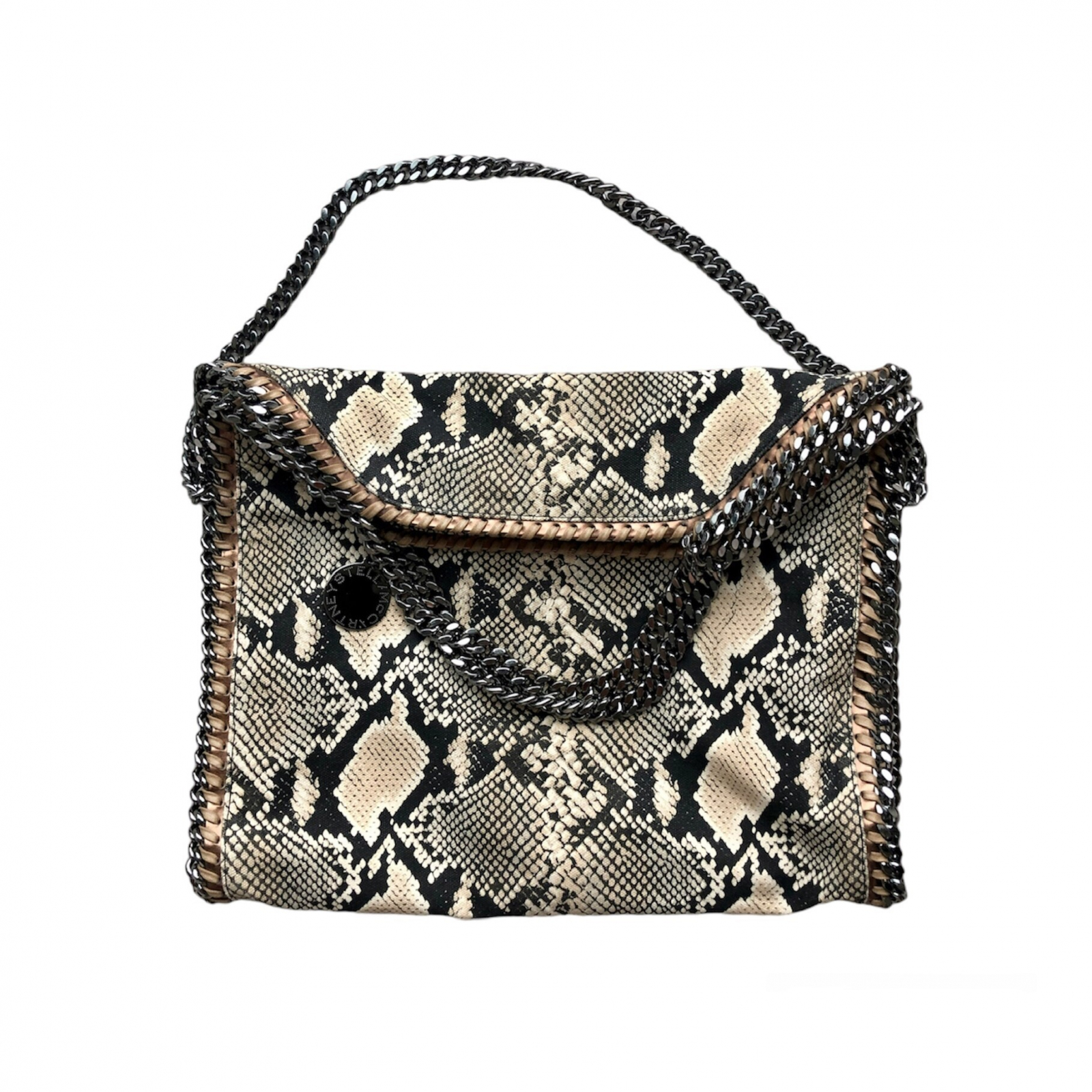 STELLA McCARTNEY Falabella Snakeskin Fold-Over Tote Bag Torebka