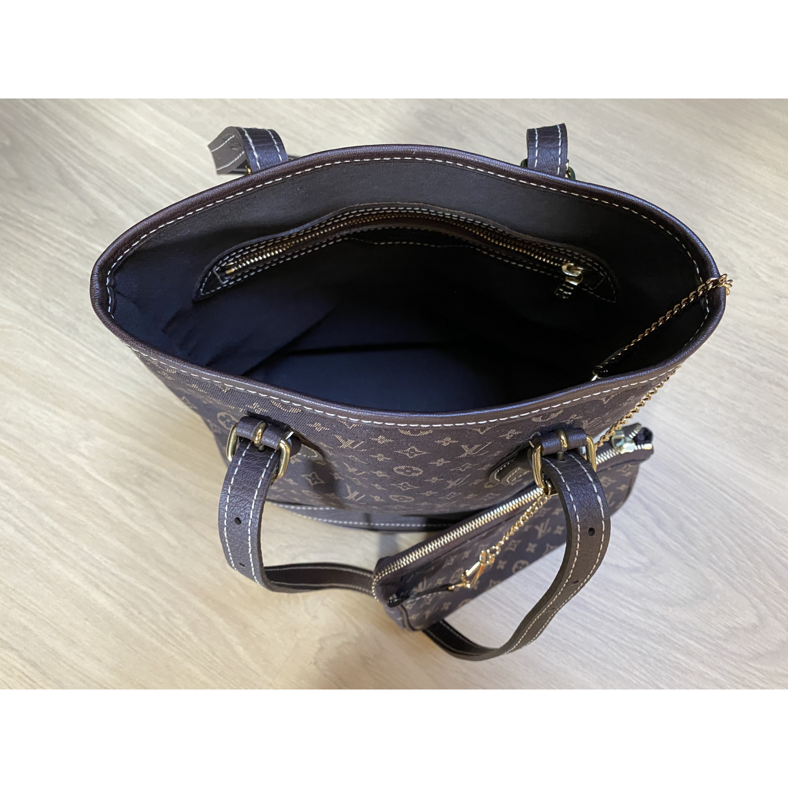 Torebka Louis Vuitton Brown Ebene Monogram Mini Lin Canvas Petit Bucket