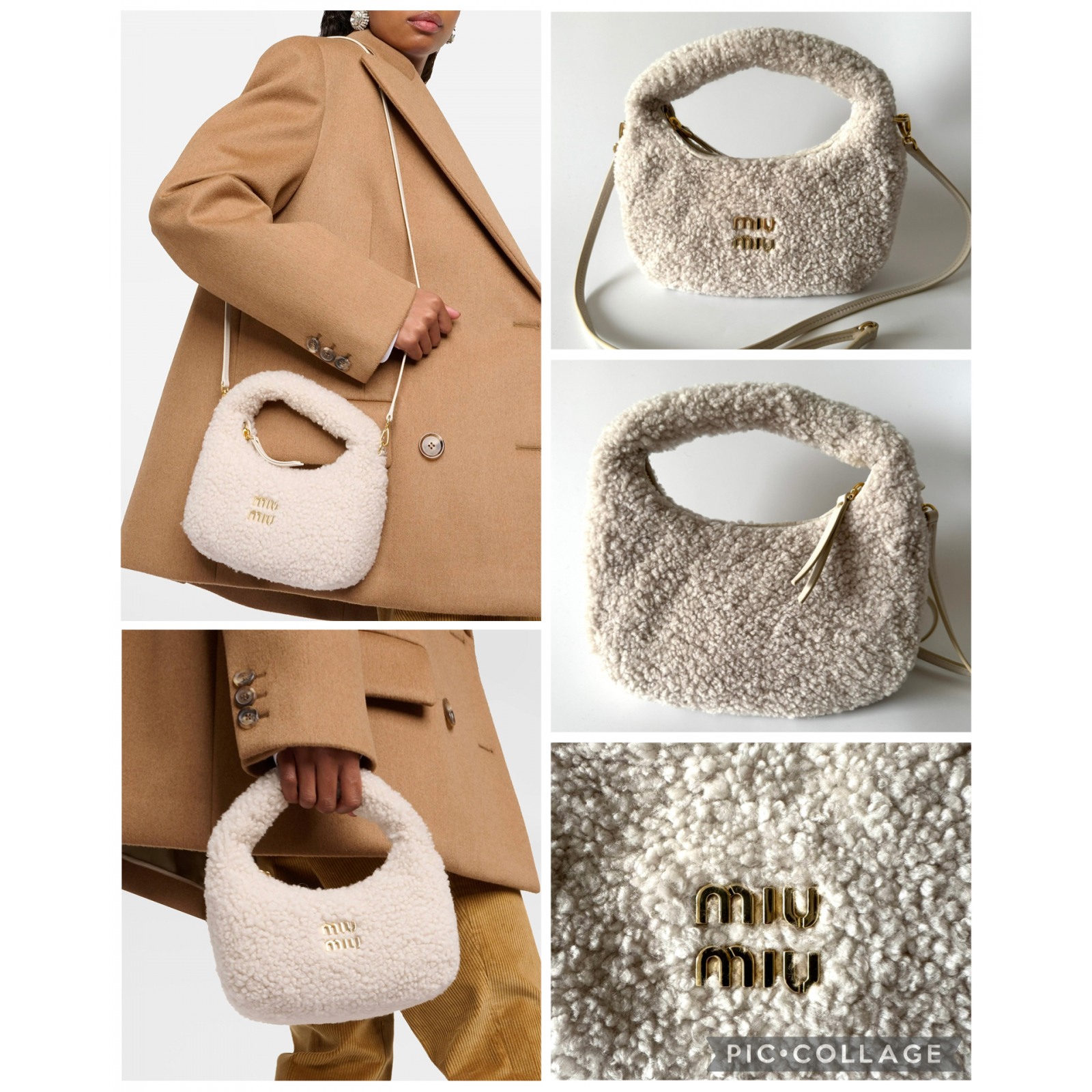 MIU MIU Wander Small Shearling Shoulder bag - torebka