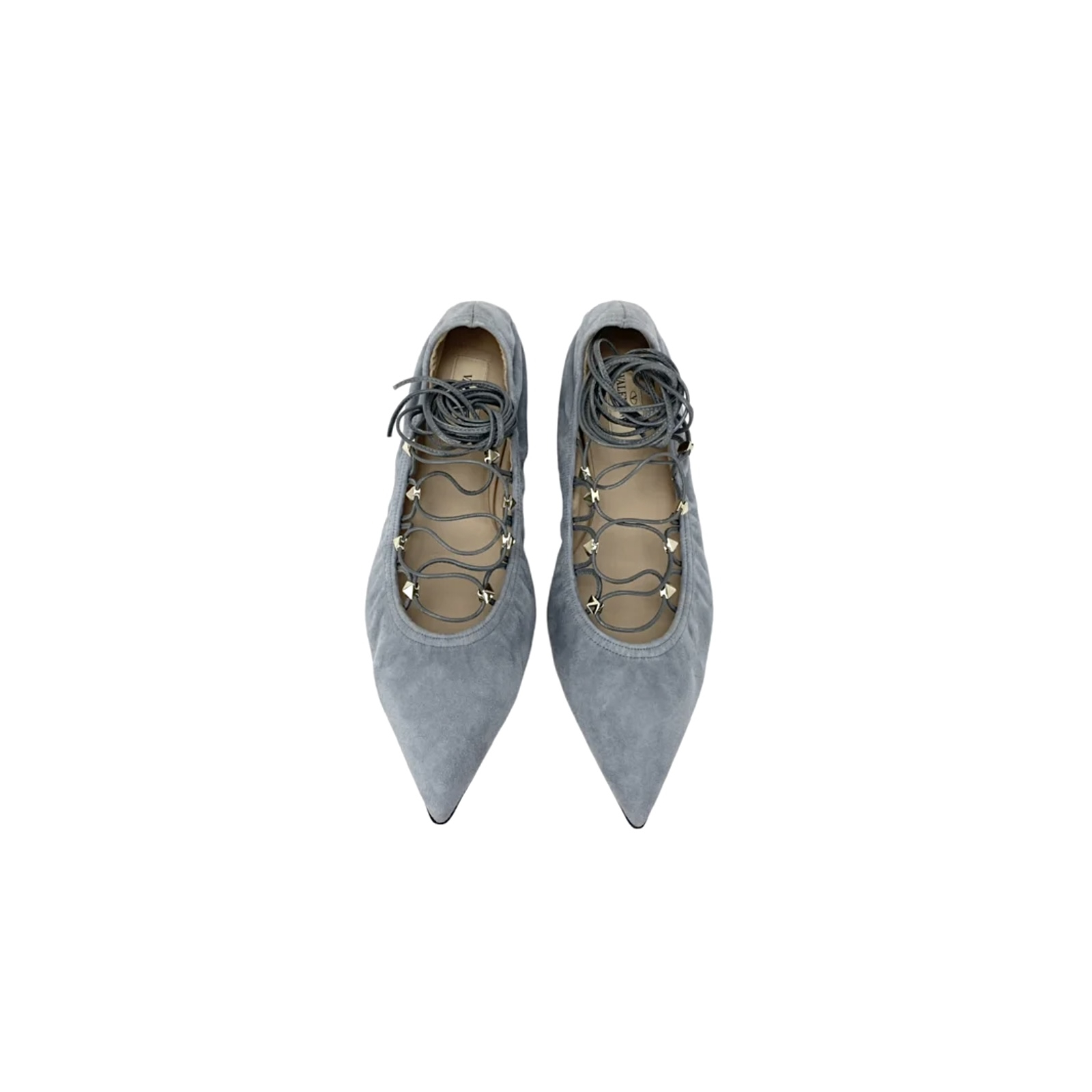 VALENTINO GARAVANI Lace-up Gladiator Ballet Flats - baleriny
