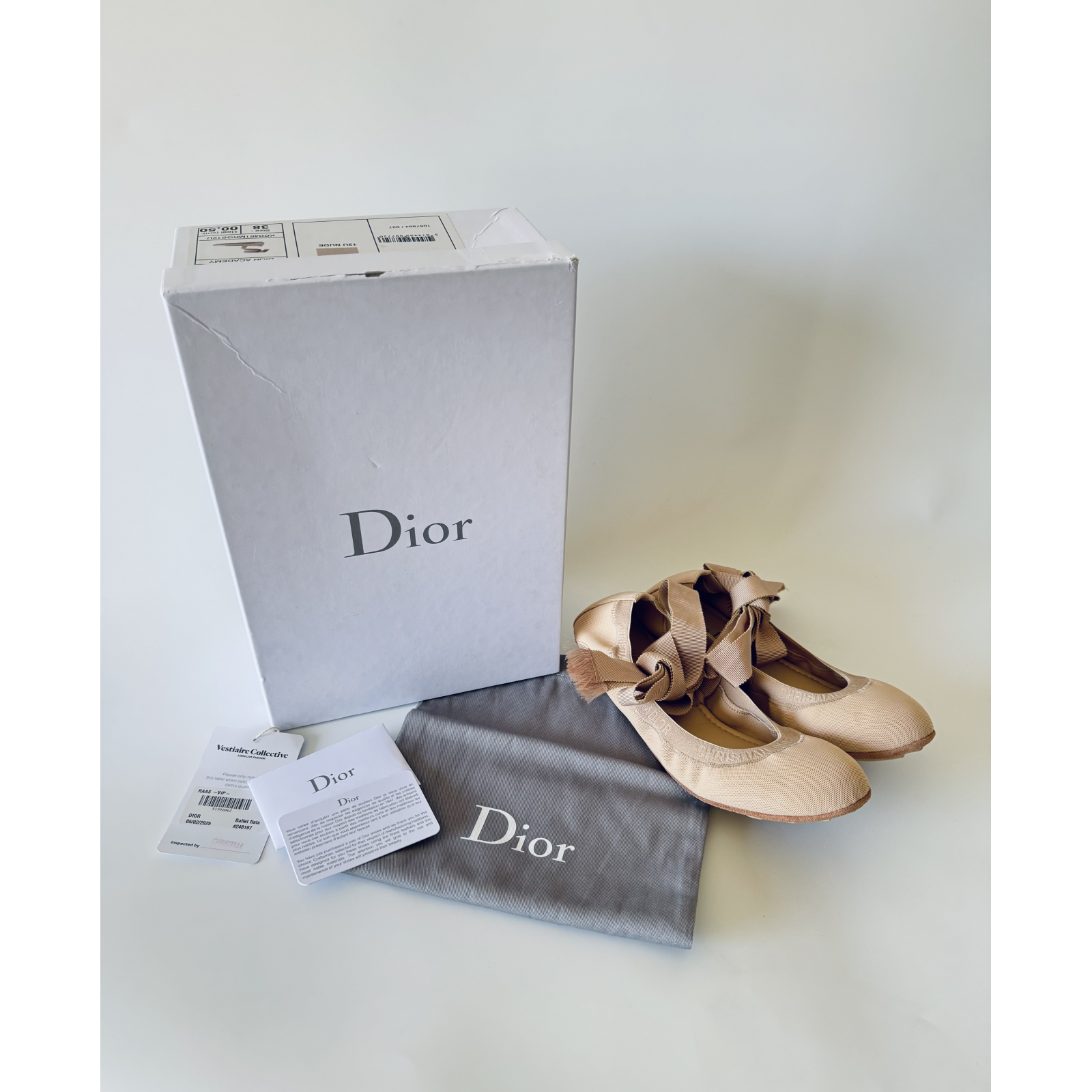 DIOR Academy Lace-Up Ballet / Ballerina Flats - baleriny