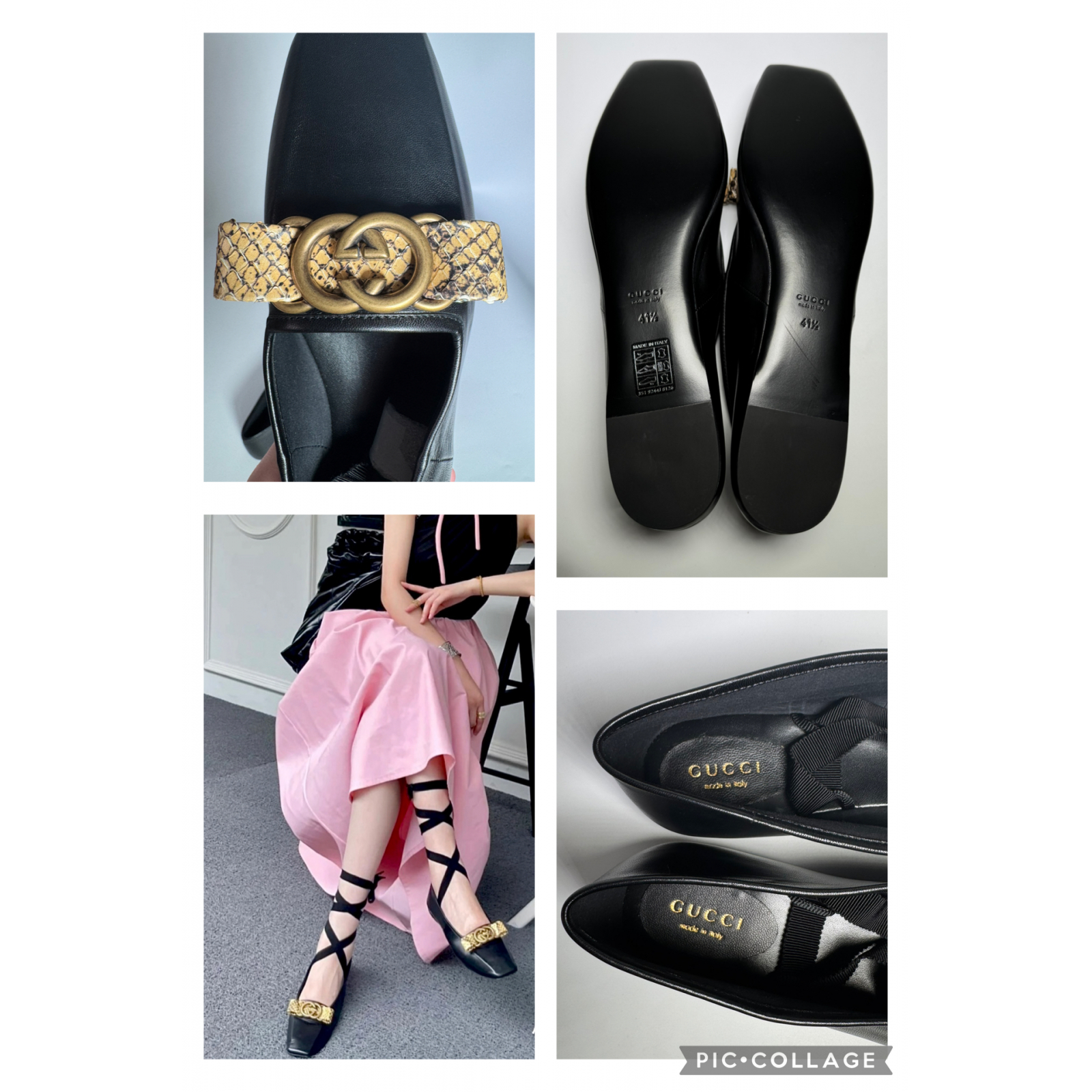 GUCCI Interlocking Ballerina Shoes - baleriny baletki buty