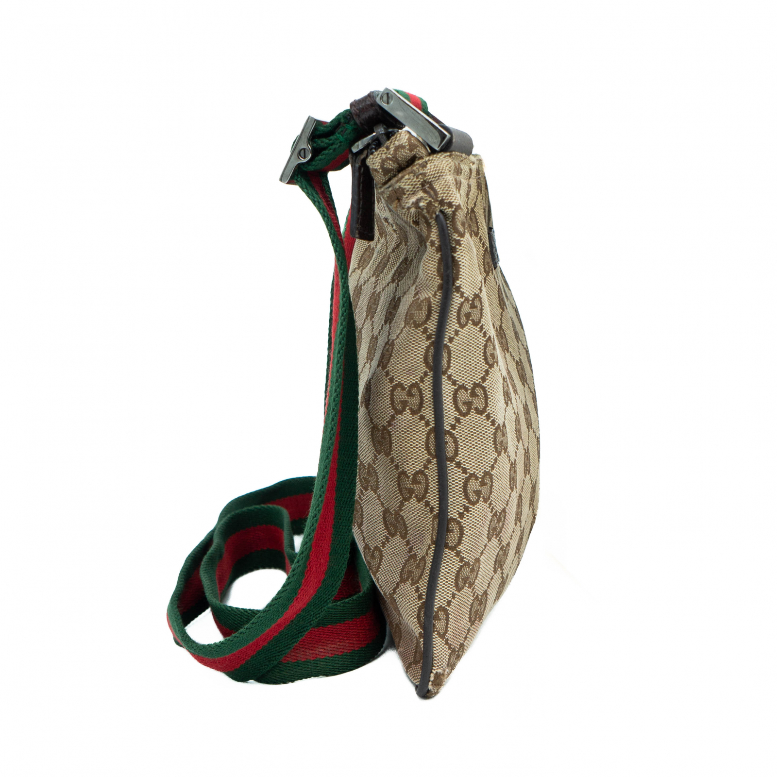 Gucci GG 146309 Sherry Pattern Crossbody Shoulder Bag Brown Canvas