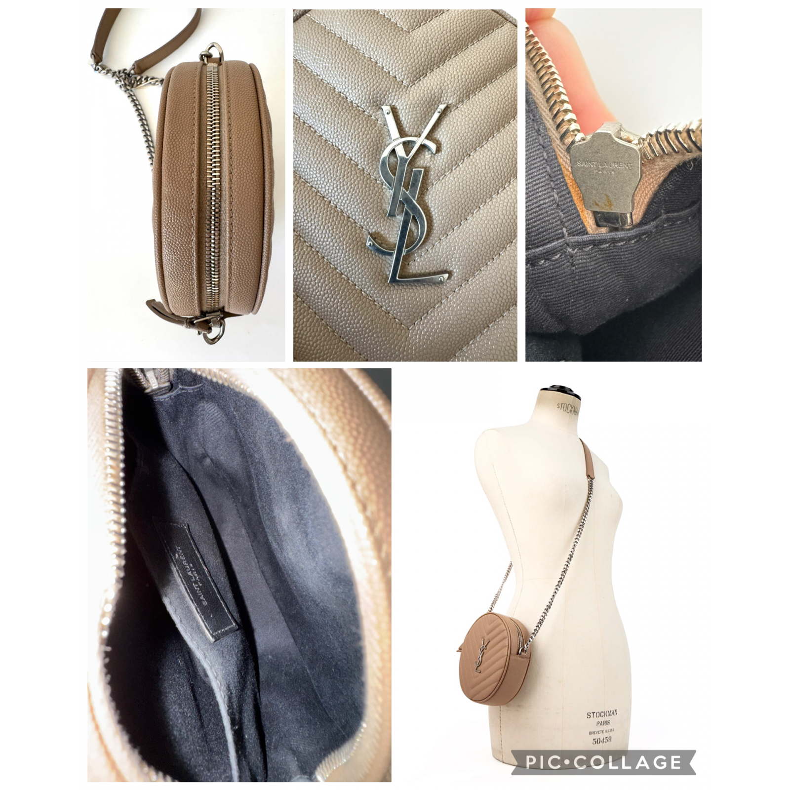 YSL SAINT LAURENT Monogram Vinyle Round Crossbody Bag – torebka