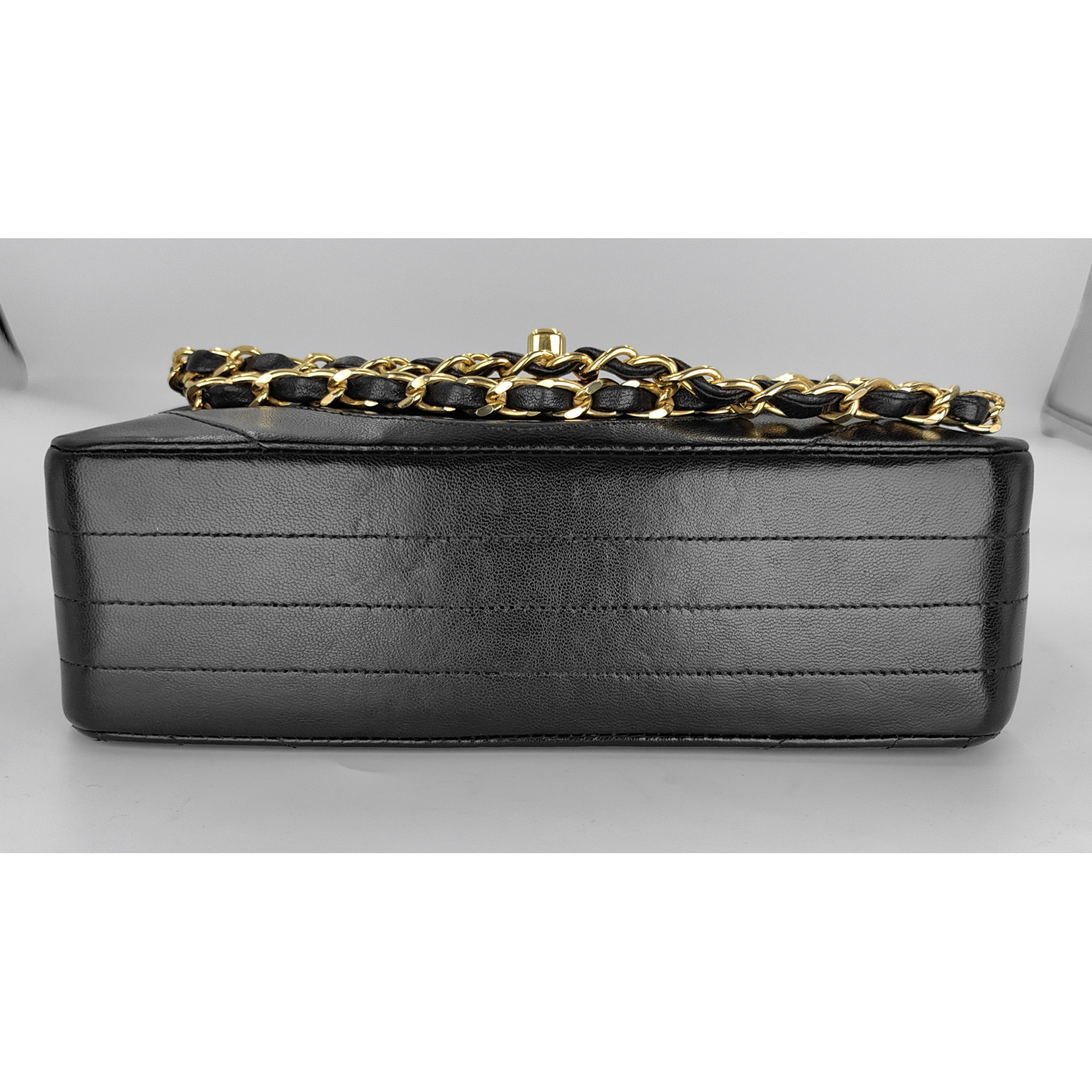 CHANEL Half Moon Vintage Classic Flap Box Double Chain Bag