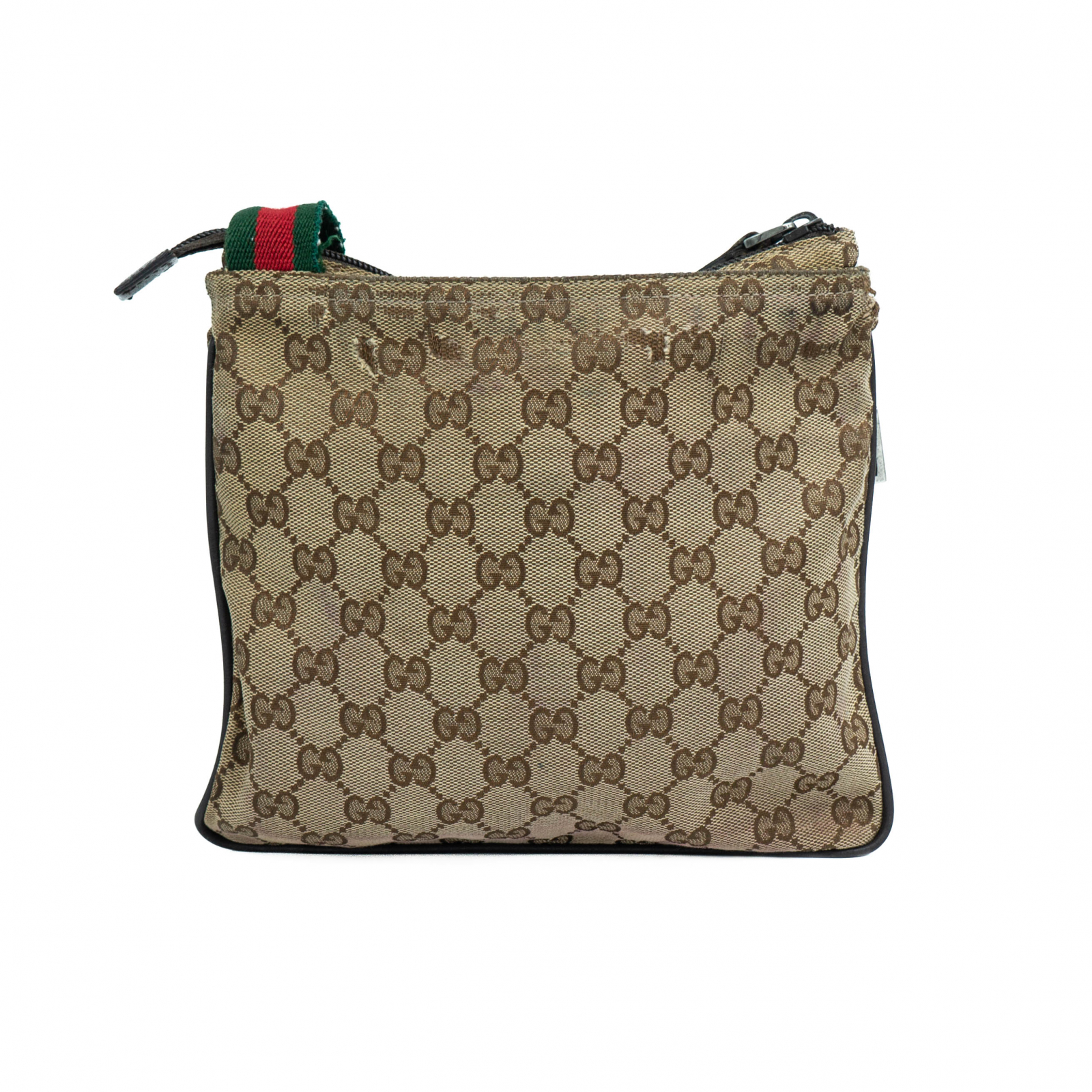 Gucci GG 146309 Sherry Pattern Crossbody Shoulder Bag Brown Canvas
