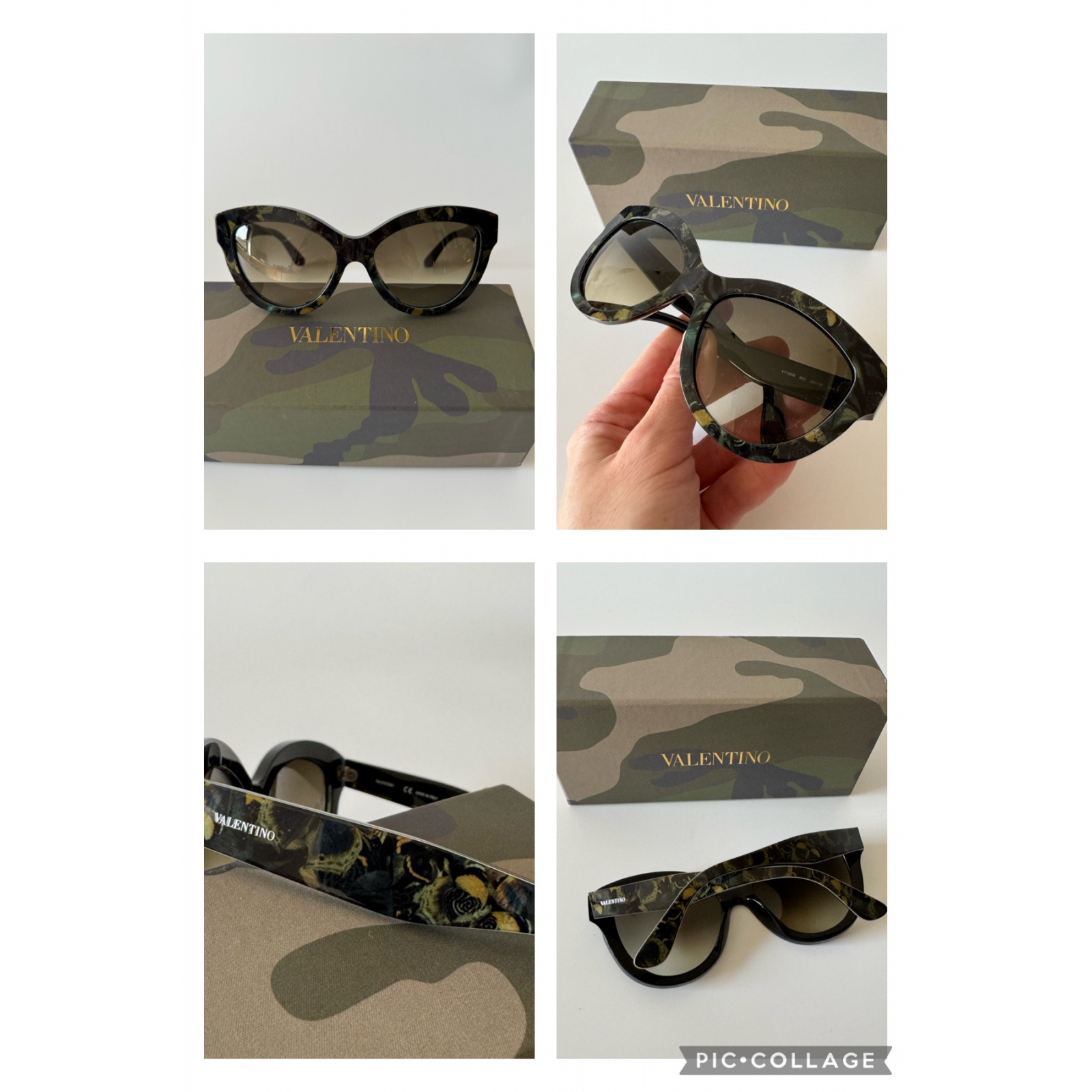 VALENTINO CAMOUFLAGE BUTTERFLY OVERSIZED SUNGLASSES Okulary przeciwsłoneczne