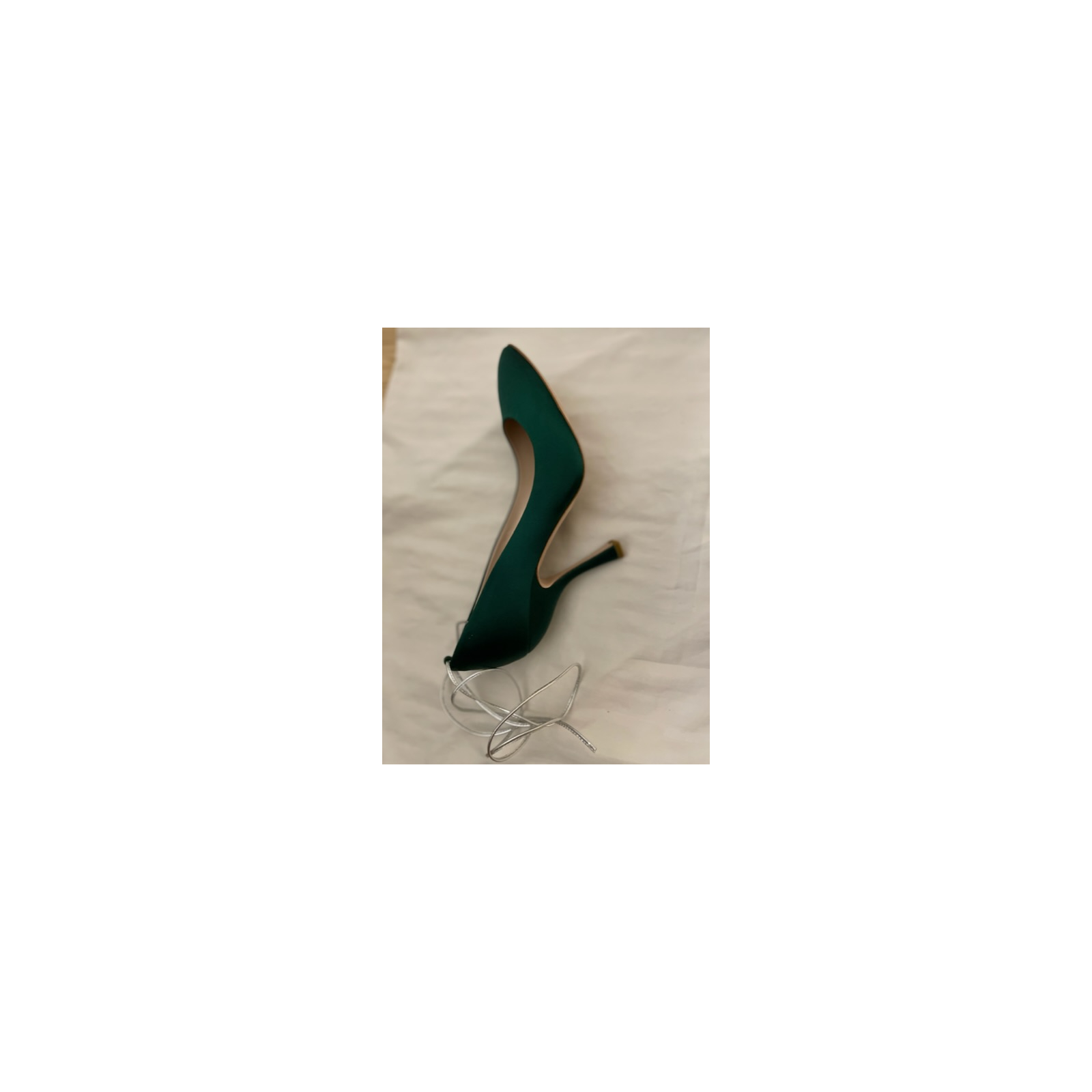 Emerald satin pumps