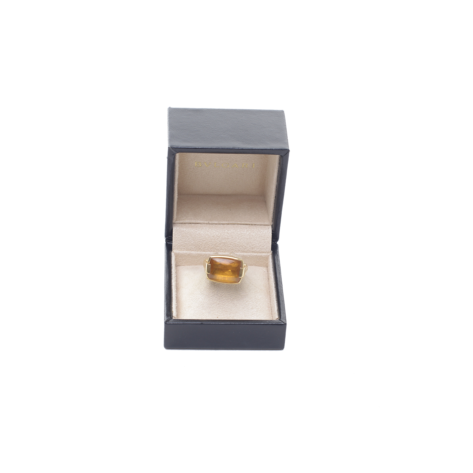 GOLD CITRINE RECTANGLE RING