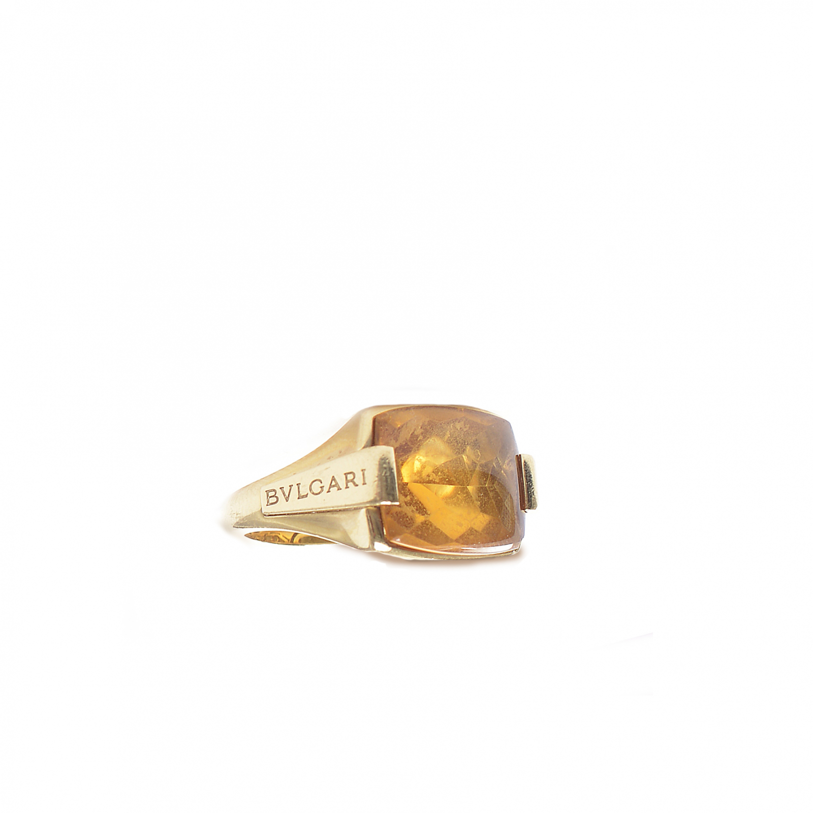 GOLD CITRINE RECTANGLE RING