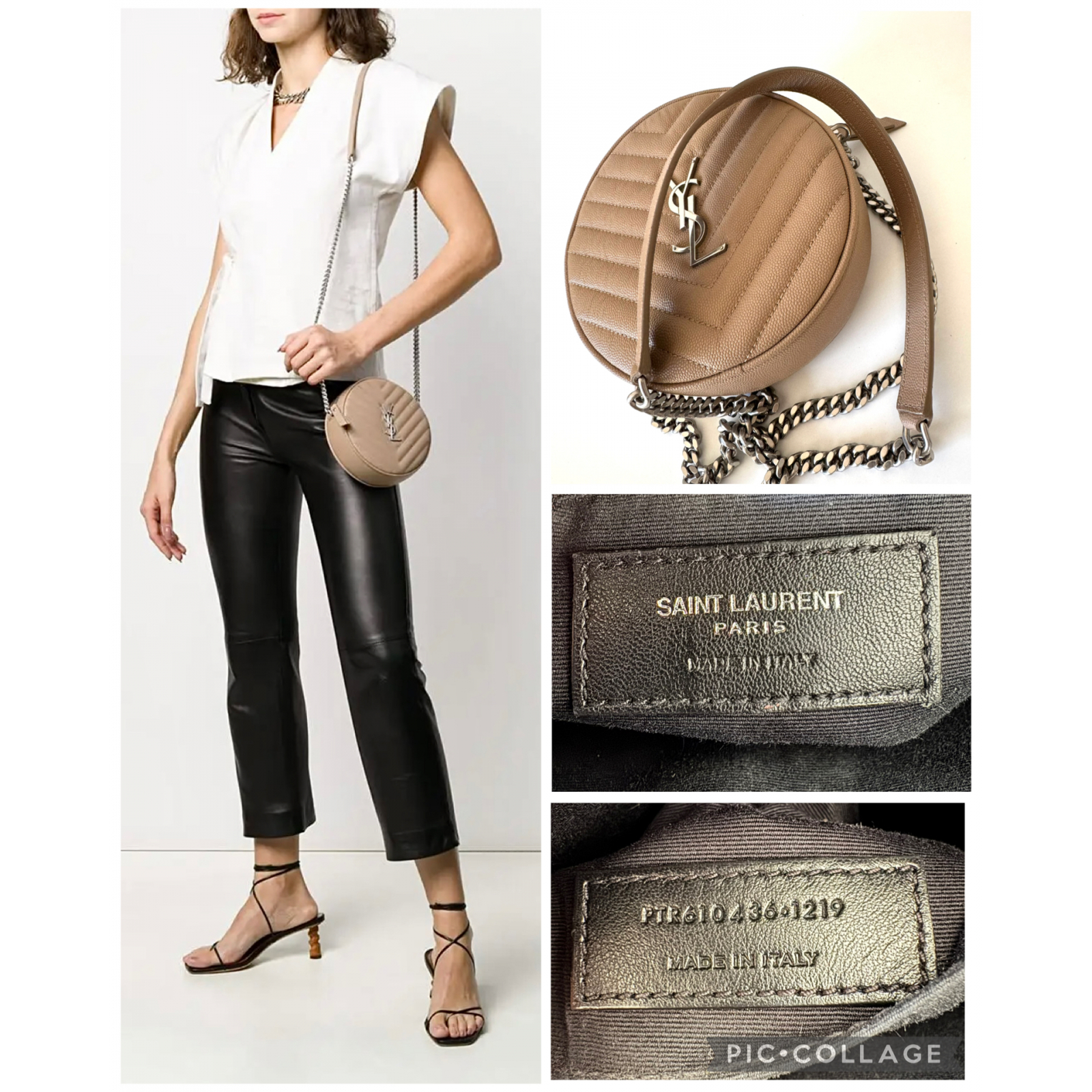 YSL SAINT LAURENT Monogram Vinyle Round Crossbody Bag – torebka