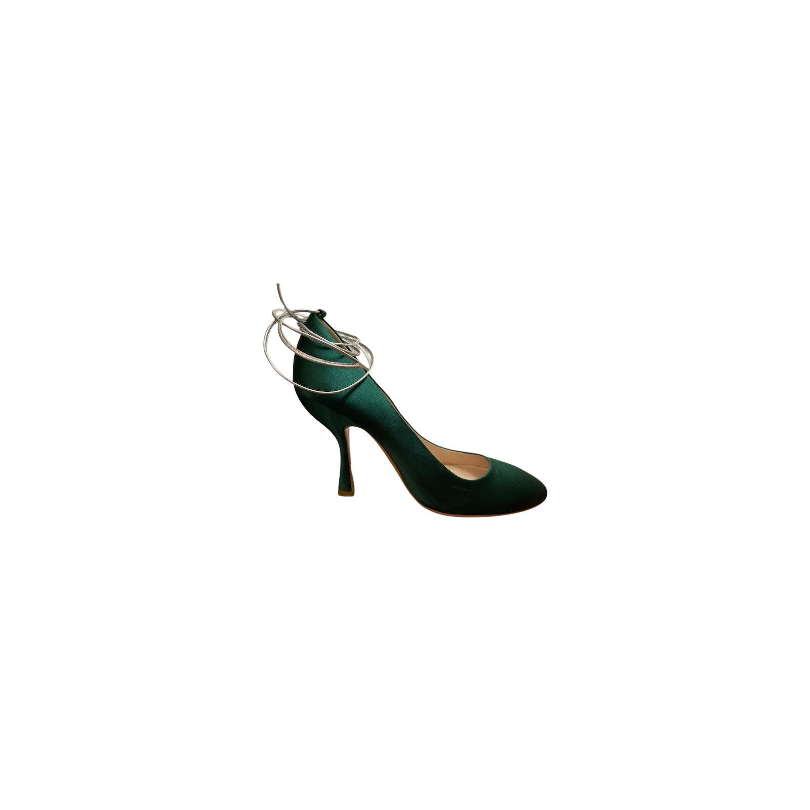 Emerald satin pumps