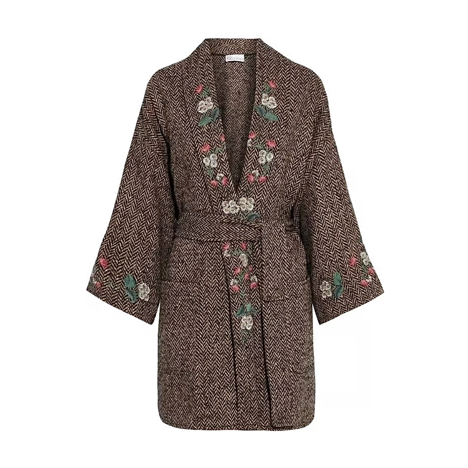 RED VALENTINO Herringbone Tweed Coat - płaszcz, kardigan