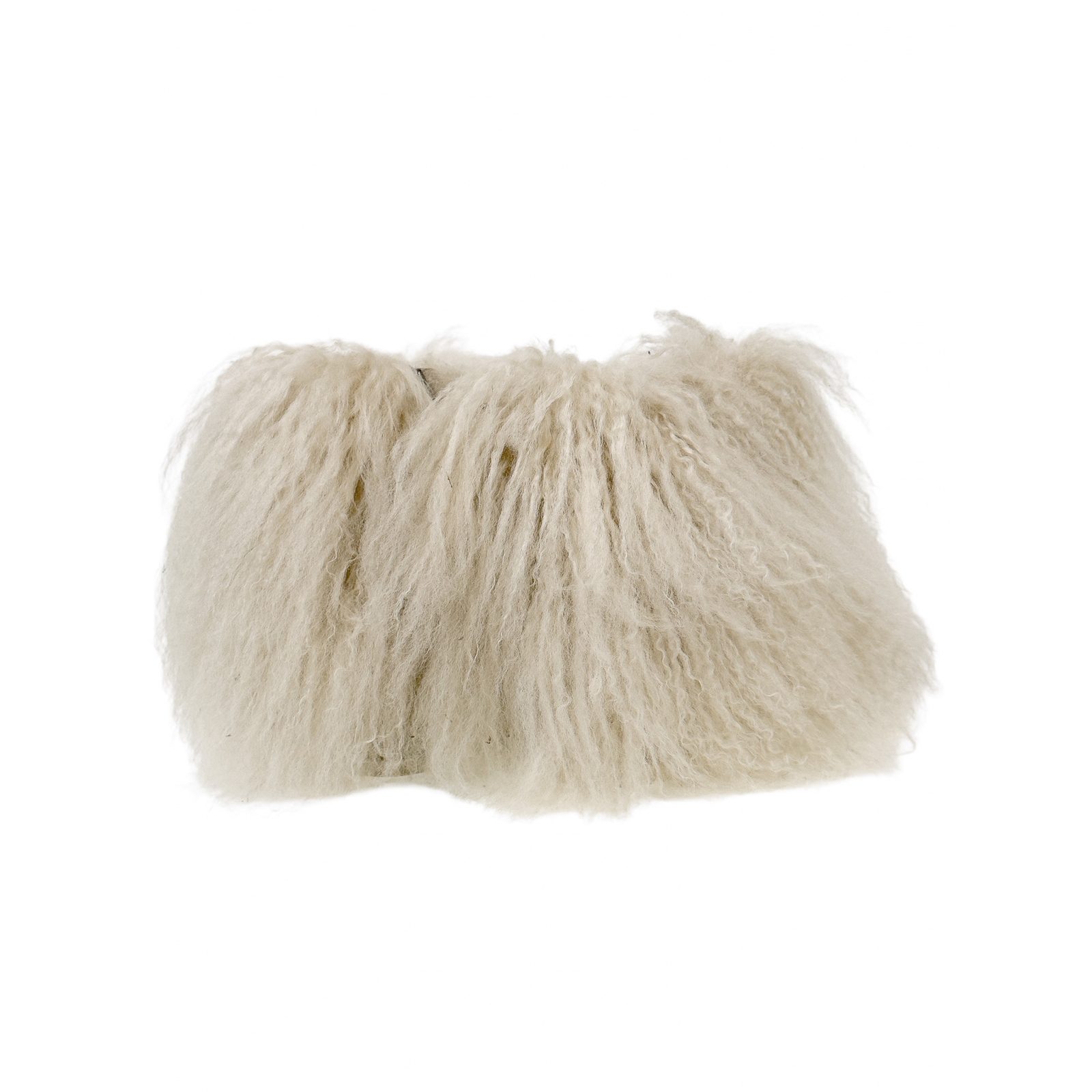 Botki na koturnie obszyte futrem lamy