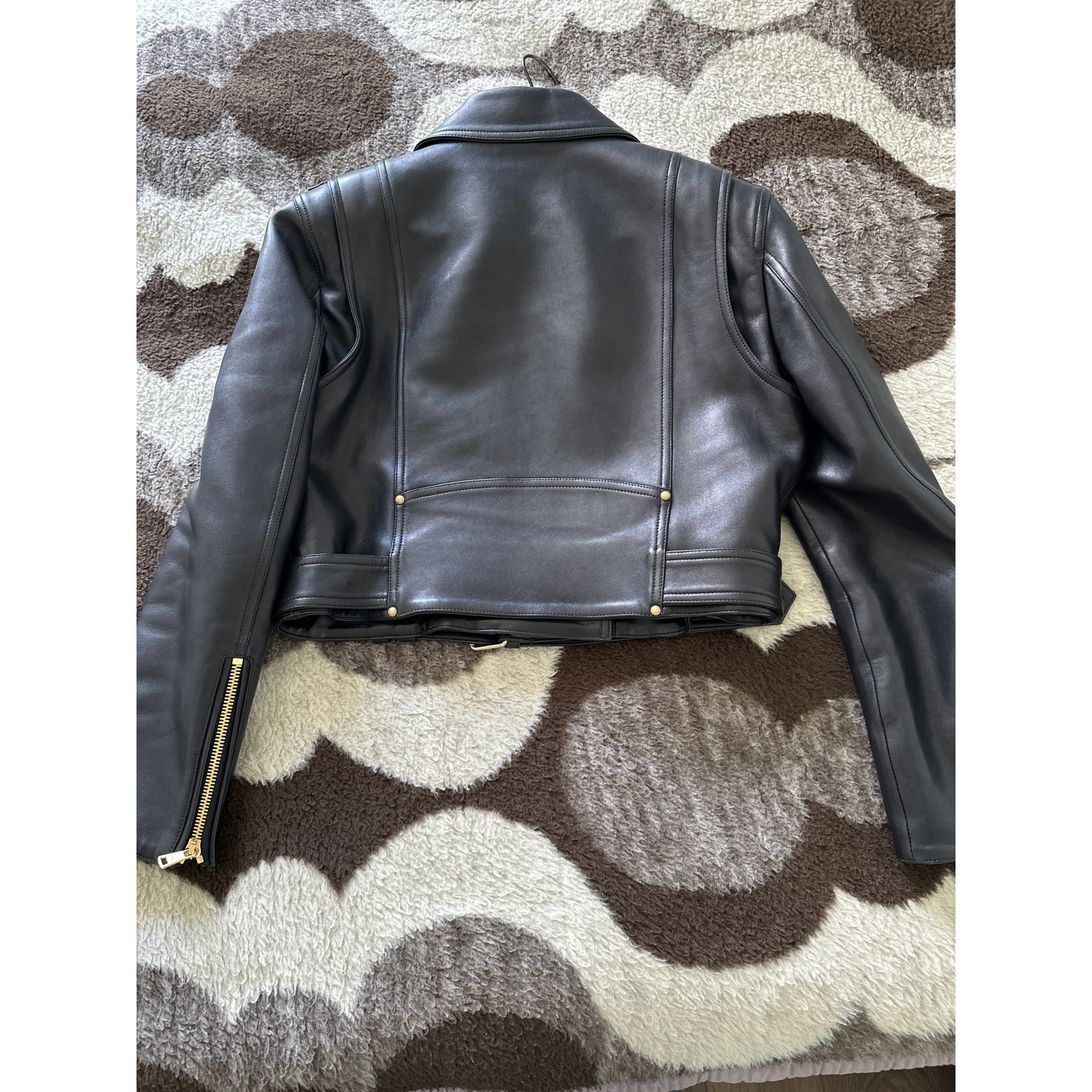 Balmain zipped-up leather biker jacket
