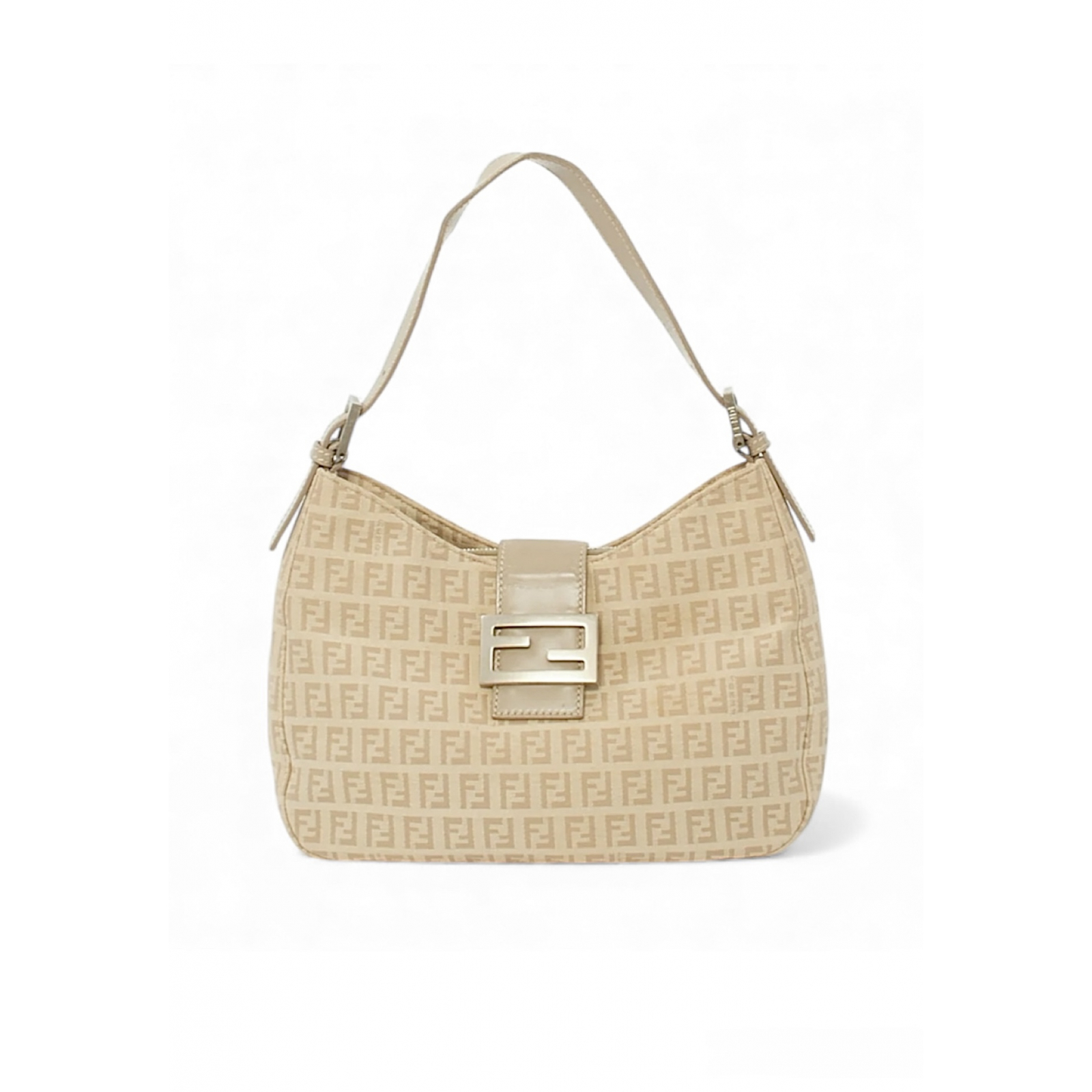 FENDI Vintage Zucca Canvas Zucchino Print Baguette Hobo Shoulder Bag – torebka