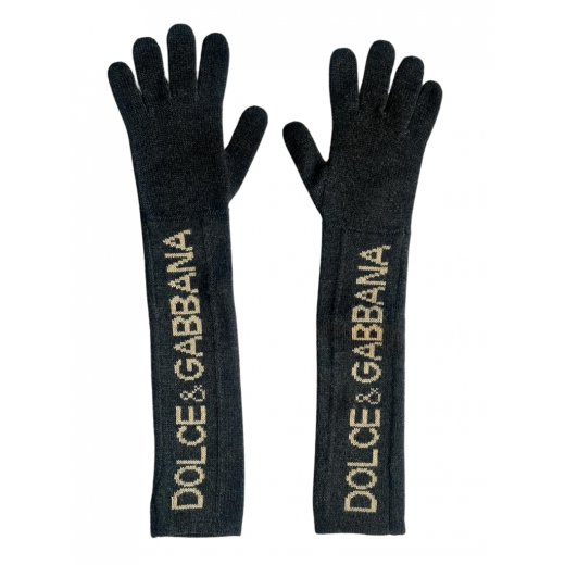 DOLCE & GABBANA - długie wełniane rękawiczki