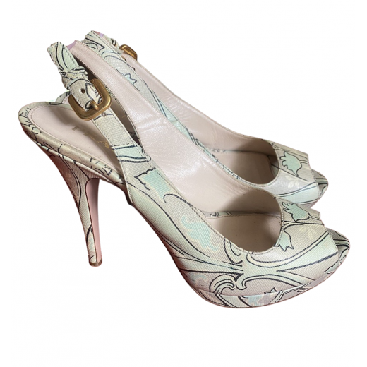 Prada obcasy high heels peep toe