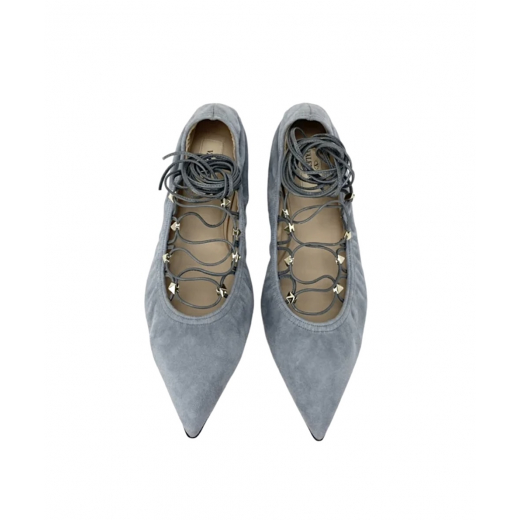 VALENTINO GARAVANI Lace-up Gladiator Ballet Flats - baleriny