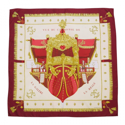 Hermes Carre 90 "Vue du Carrosse la galère la réale" Silk Scarf