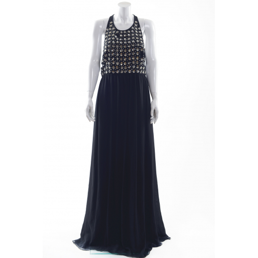 Diane Von furstenberg czarna suknia z kryształkami