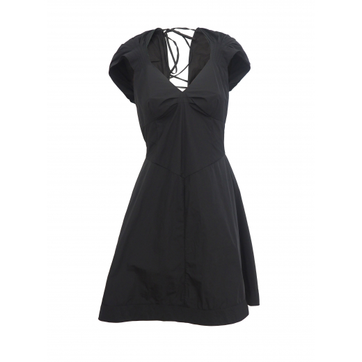 AllSaints czarna sukienka z technicznej tkaniny M/38