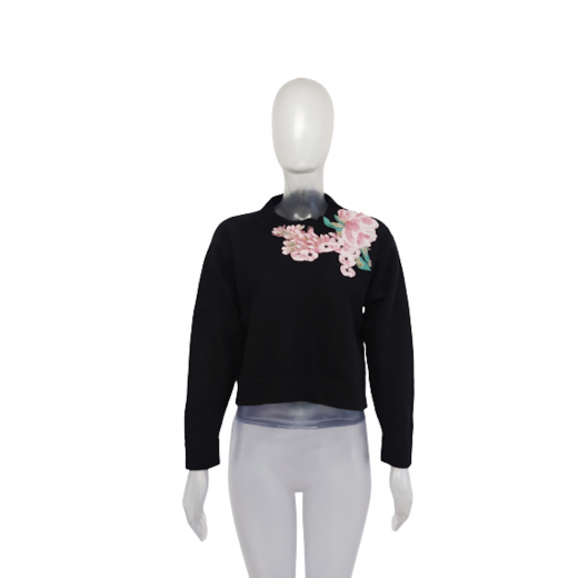Kaszmirowo wełniany sweter z jedwabną aplikacją Dolce Gabbana 34 36 38