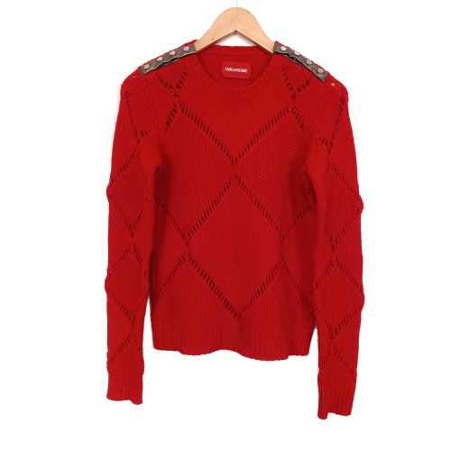 ZADIG & VOLTAIRE Sweter z Alpaką i Skórą naturalną