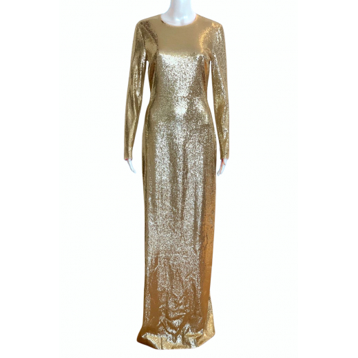 PORTS 1961 - wieczorowa, długa suknia w kolrze szampana