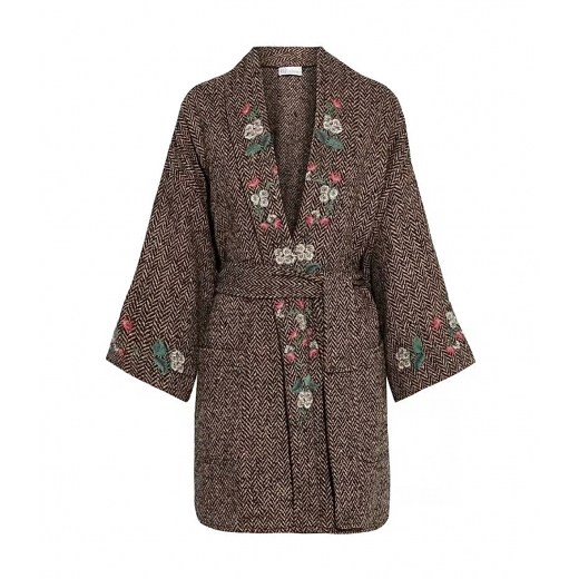 RED VALENTINO Herringbone Tweed Coat - płaszcz, kardigan