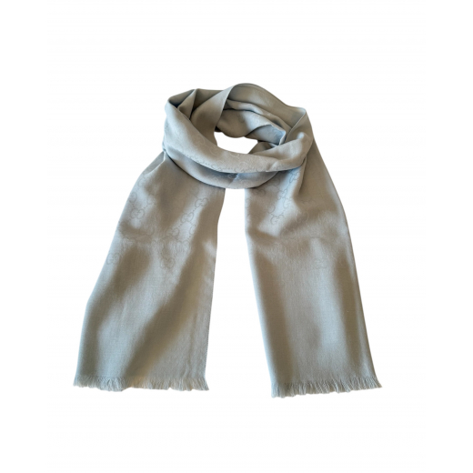 GUCCI GG Monogram Wool and Silk Scarf with fringes –  szal