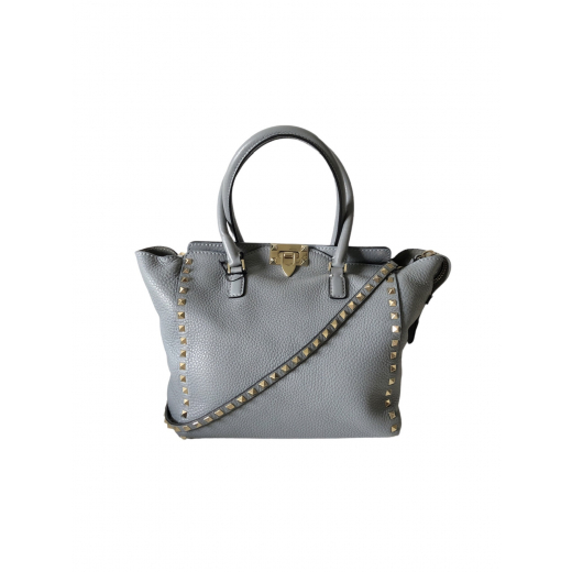 VALENTINO GARAVANI Vitello Small Rockstud Double Handle Tote - torebka