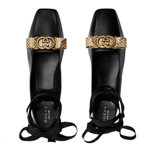 GUCCI Interlocking Ballerina Shoes - baleriny baletki buty