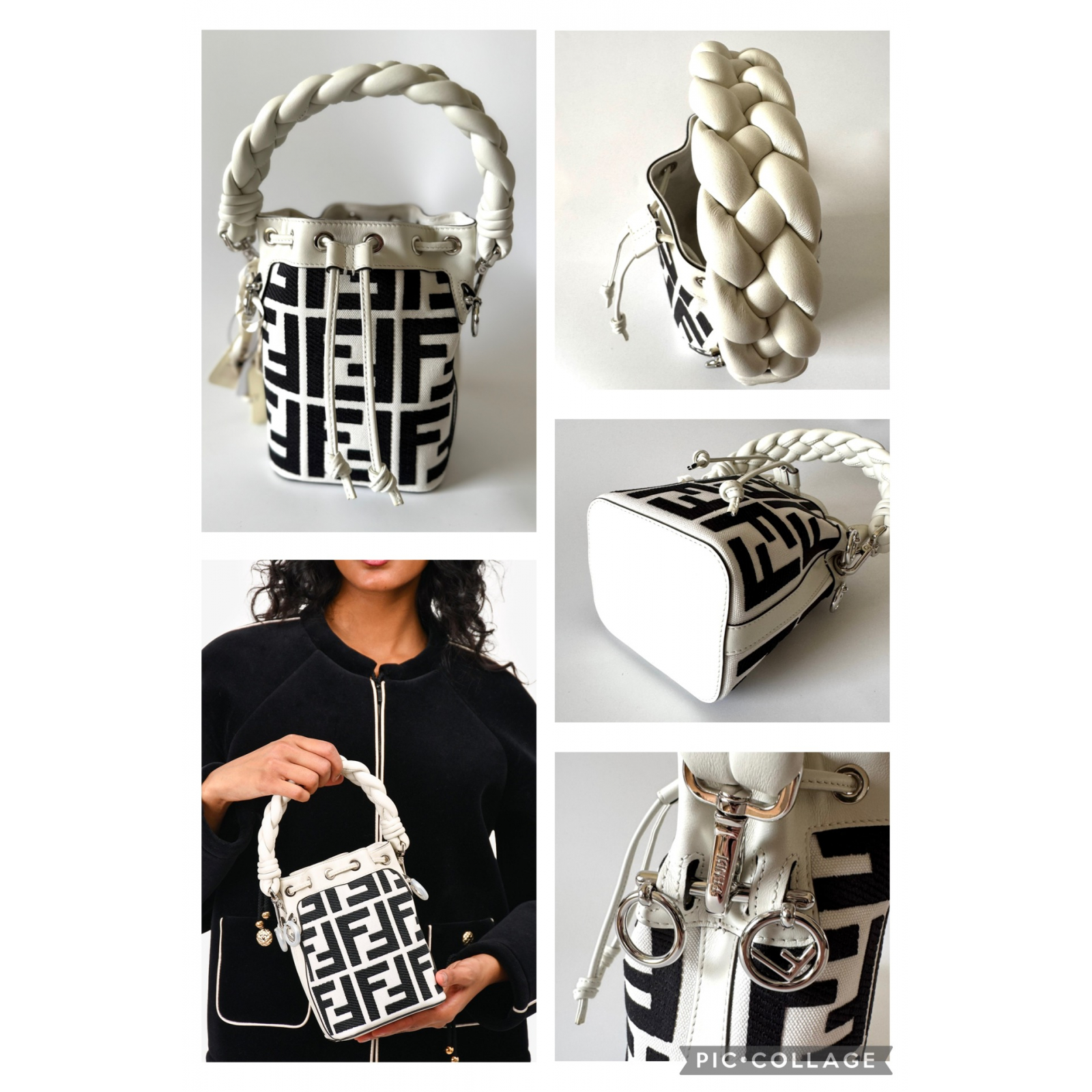 FENDI Mon Tresor Mini Bucket Bag - torebka worek