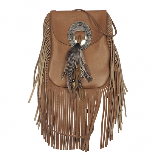 YSL SAINT LAURENT Anita Fringe Boho Flap Bag - torebka